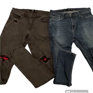 Two pairs of Hollister Jeans 34 W 32